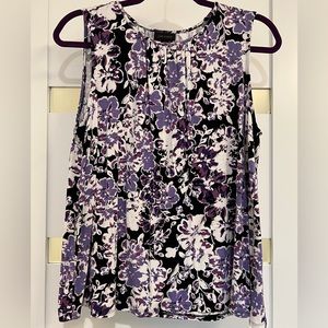 J. Jill Wearever High-neck Floral Camisole Purple-Multi LP EUC